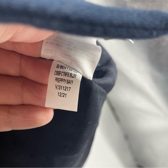 NWT Banana Republic Textured Cotton-Linen Blazer navy blue Sz 2 double breasted - Picture 10 of 10